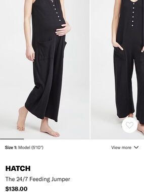 Hatch 24/7 feeding Black Nursing Jumpsuit with Front Buttons